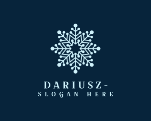 Freezing - Decorative Ice Snowflake logo design