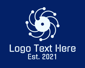 Network - Eye Tech Circuit logo design
