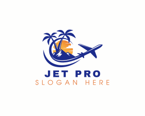 Jet - Tropical Airplane Tour logo design