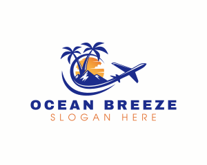 Seashore - Tropical Airplane Tour logo design
