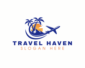 Tourist - Tropical Airplane Tour logo design