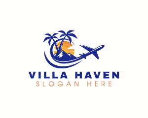 Villa - Tropical Airplane Tour logo design