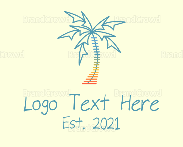 Beach Palm Tree Music Logo