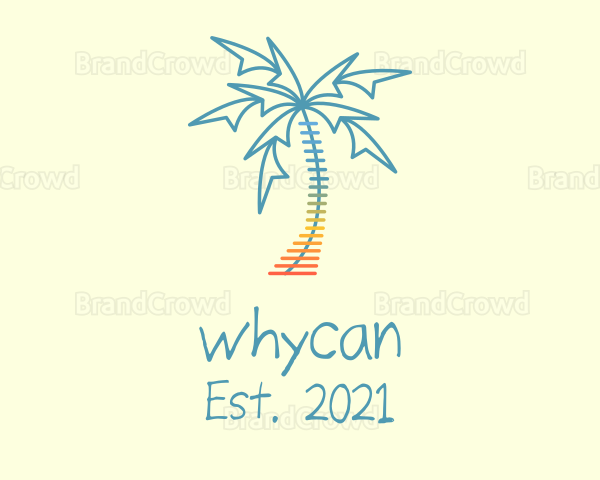 Beach Palm Tree Music Logo