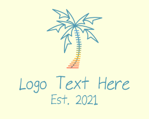 Music Levels - Beach Palm Tree Music logo design