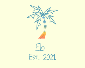 Tourism - Beach Palm Tree Music logo design