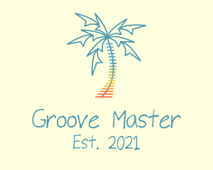Travel - Beach Palm Tree Music logo design