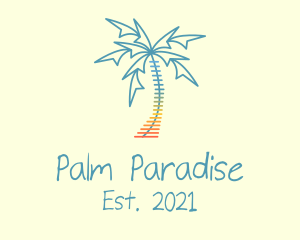 Beach Palm Tree Music logo design