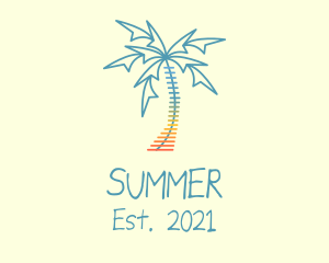 Beach Palm Tree Music logo design