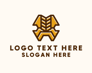 Grains - Wheat Crop Farming logo design