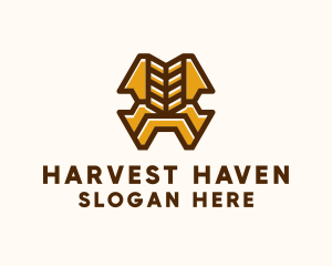 Wheat Crop Farming logo design