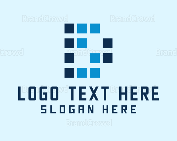 Pixelated Tech Letter D Logo