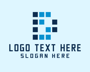 Server - Pixelated Tech Letter D logo design