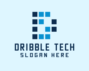 Pixelated Tech Letter D logo design