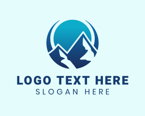 Mountaineering - Blue Gradient Mountain logo design