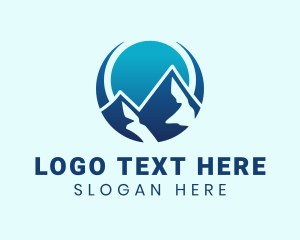 Terrain - Blue Gradient Mountain logo design