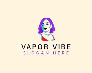 Cigarette Woman Smoking logo design