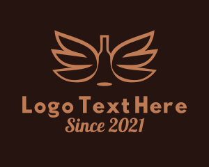 Whiskey - Wine Bottle Wings logo design