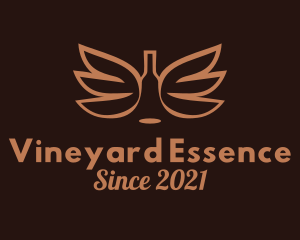 Wine Bottle Wings  logo design