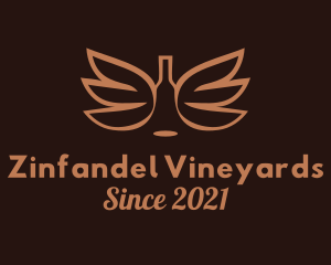 Wine Bottle Wings  logo design