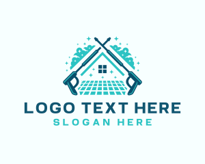 Clean - Power Wash Roof Tiles logo design