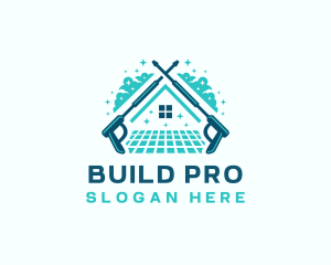 Housekeeping - Power Wash Roof Tiles logo design