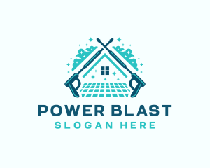 Power Wash Roof Tiles logo design