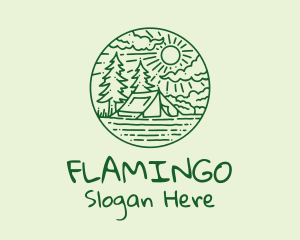 Camping Grounds - Forest Camp Sun logo design