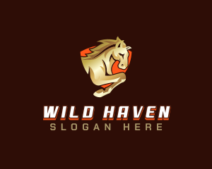 Stallion Wild Horse logo design