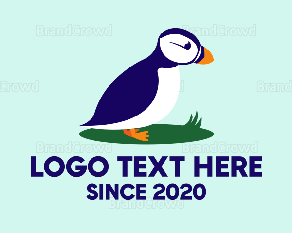 Cute Puffin Bird Logo