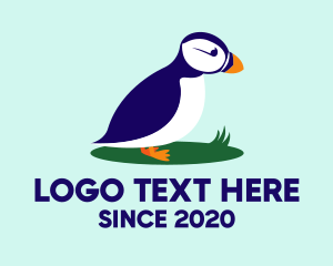 Cute Puffin Bird logo design