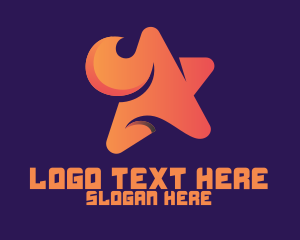 Technology - Fancy Orange Star logo design