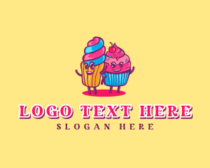 Illustration - Churro Cupcake Dessert logo design