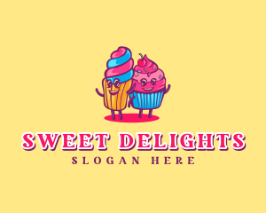 Dessert - Churro Cupcake Dessert logo design