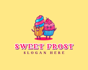 Icing - Churro Cupcake Dessert logo design