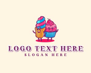 Dessert - Churro Cupcake Dessert logo design