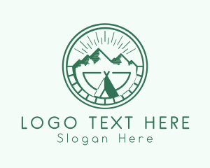 Himalayas - Mountain Range Tepee Camp logo design