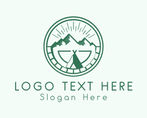 Tent - Mountain Range Tepee Camp logo design