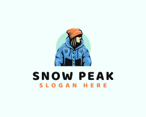 Skiing - Woman Winter Fashion logo design