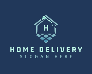 Pressure Washer House Cleaning logo design