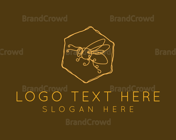 Hexagon Bee Doodle Logo