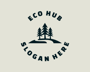 Nature Camping Tree logo design