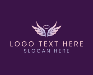 Spirituality - Angelic Wings Halo logo design