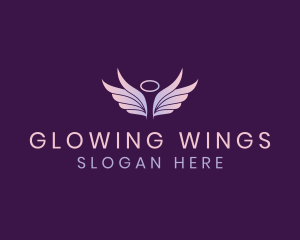  Angelic Wings Halo logo design