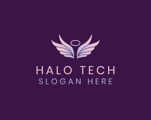  Angelic Wings Halo logo design