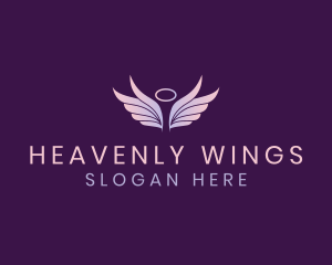  Angelic Wings Halo logo design