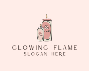 Candle - Flower Candle logo design