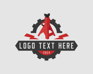 Cog Wheel - Mechanic Tool Jack Stand logo design