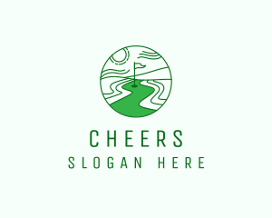 Green Flag - Golf Competition Sport logo design