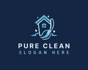 House Broom Cleaning logo design